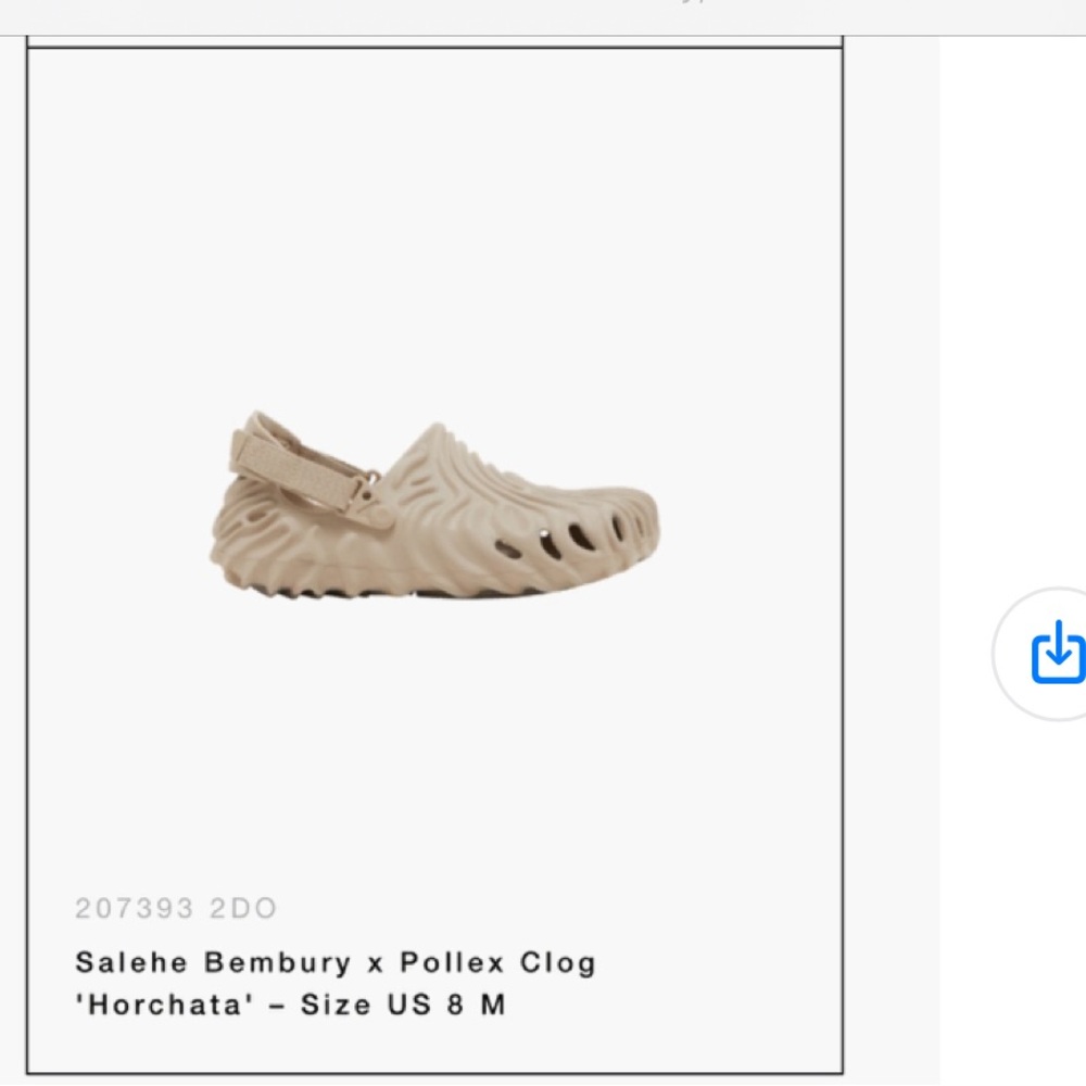 Crocs. Limited edition pollex clogs. I’m collaboration with Saleme Bembury.